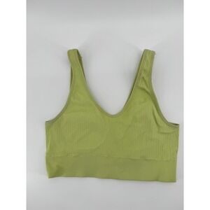 Aerie Real Good Ribbed Seamless Sports Bra Bralette Lime Green M